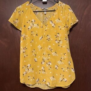 H&M Yellow Floral Blouse